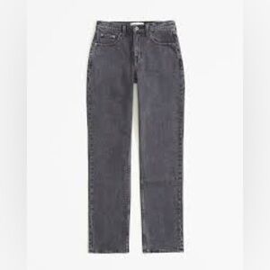 Abercrombie & Fitch Black Washed Denim Straight Leg Jeans - 28P Curve Love